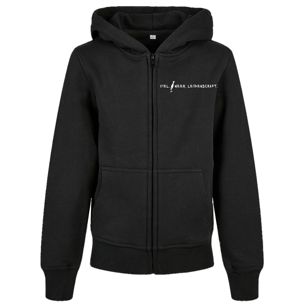 Viel.Meer.Leidenschaft. Premium Hoody Kids mit Zipper - SCHWARZ