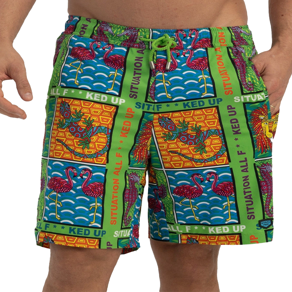 STAFU: Salty Dog Quick Dry Swim Shorts - EYE OF TIGER