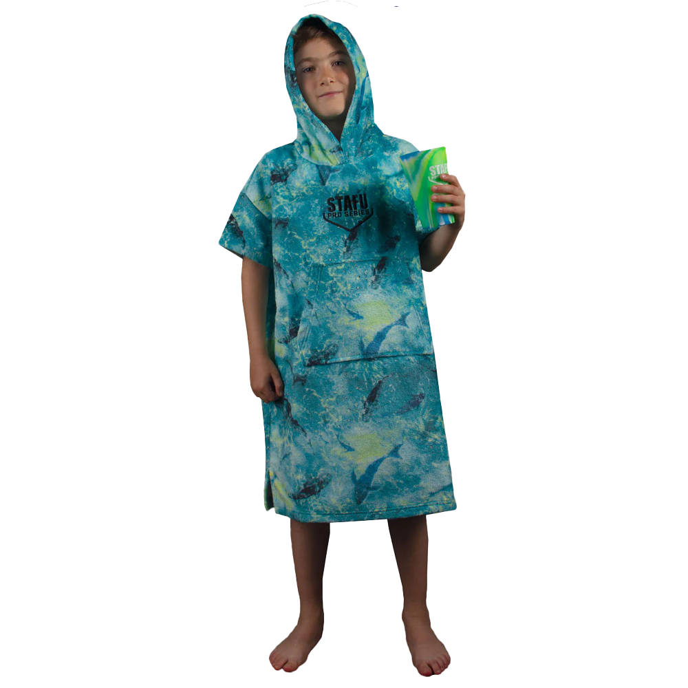STAFU - Atlas Jr. Poncho - SHARK GREEN LIME