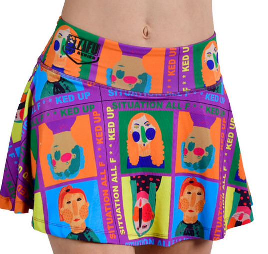 STAFU: Solana Women's Skirt Short - Funny Face Purple