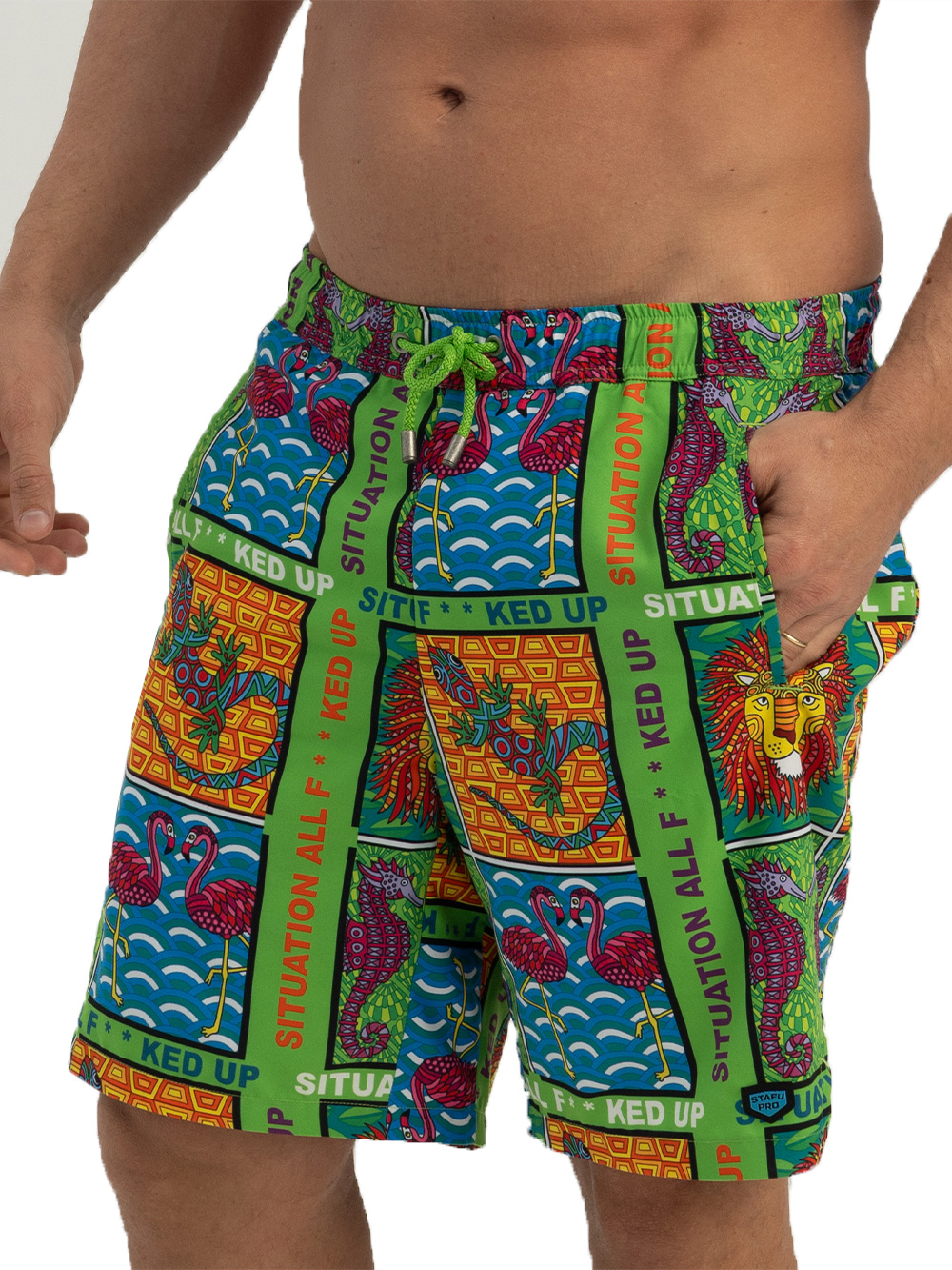 STAFU: Salty Dog Quick Dry Swim Shorts - EYE OF TIGER