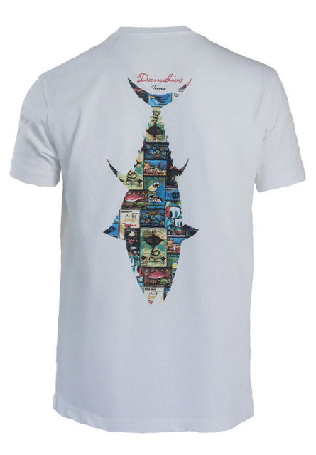 STAFU: Graphite T-shirt - Tuna Pattern - WHITE