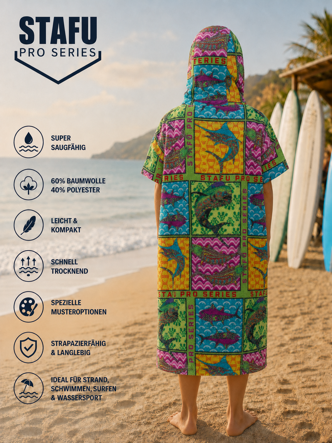 Atlas Jr. Poncho - Fish Eye – Bild 4