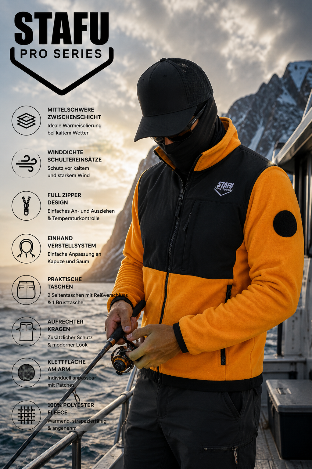 Indus Fleece Jacket - Orange – Bild 4