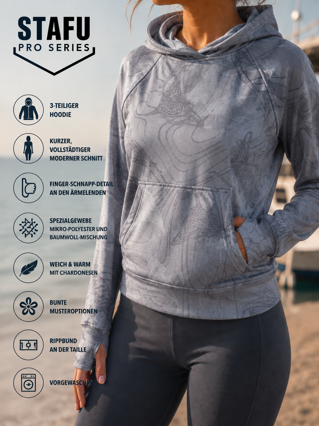 Marea Women's Sweatshirt - Manta Grey – Bild 5