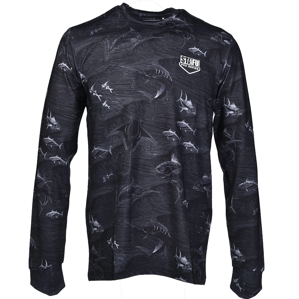 STAFU: Apex UV Long Sleeve Performance T-Shirt - FRENZY BLACK