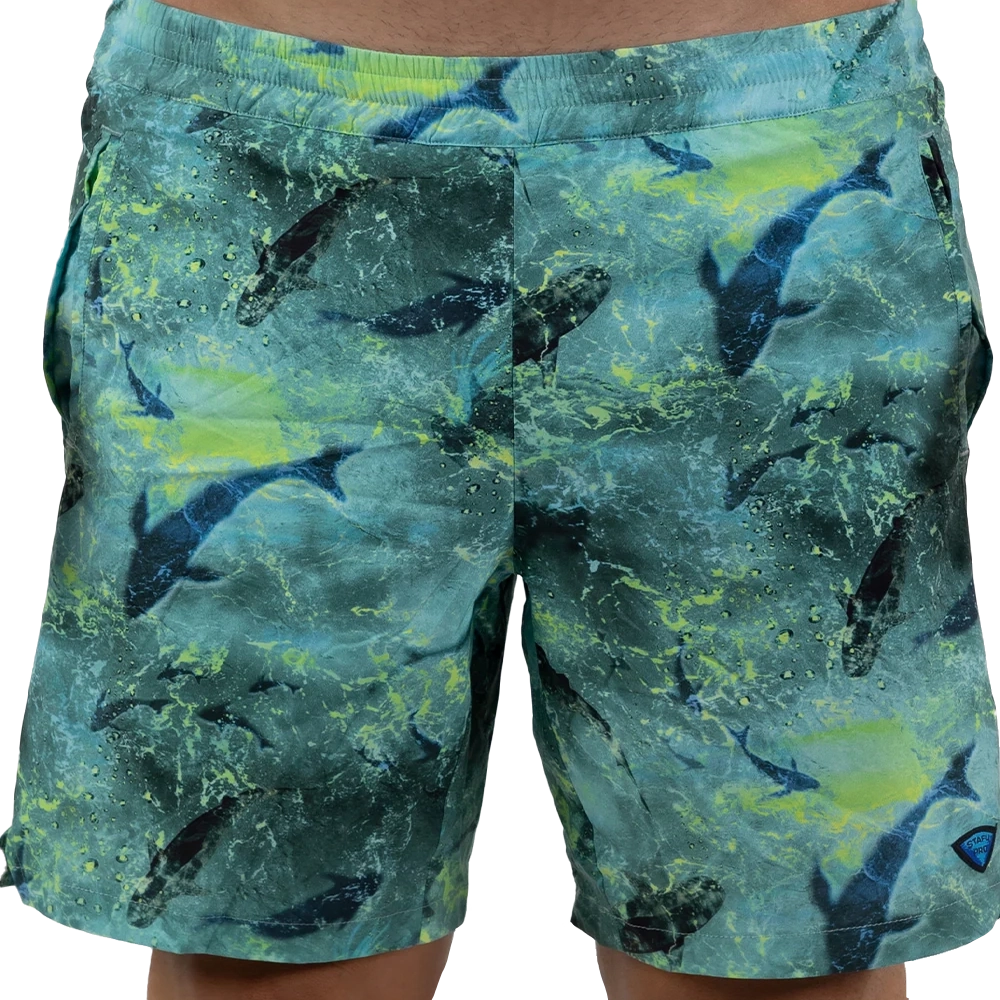 STAFU: Salty Dog Quick Dry Swim Shorts - SHARK GREEN LIME