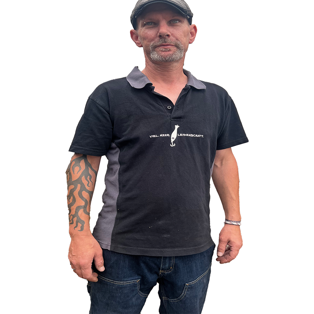 Viel.Meer.Leidenschaft. Polohemd - SCHWARZ/GRAU