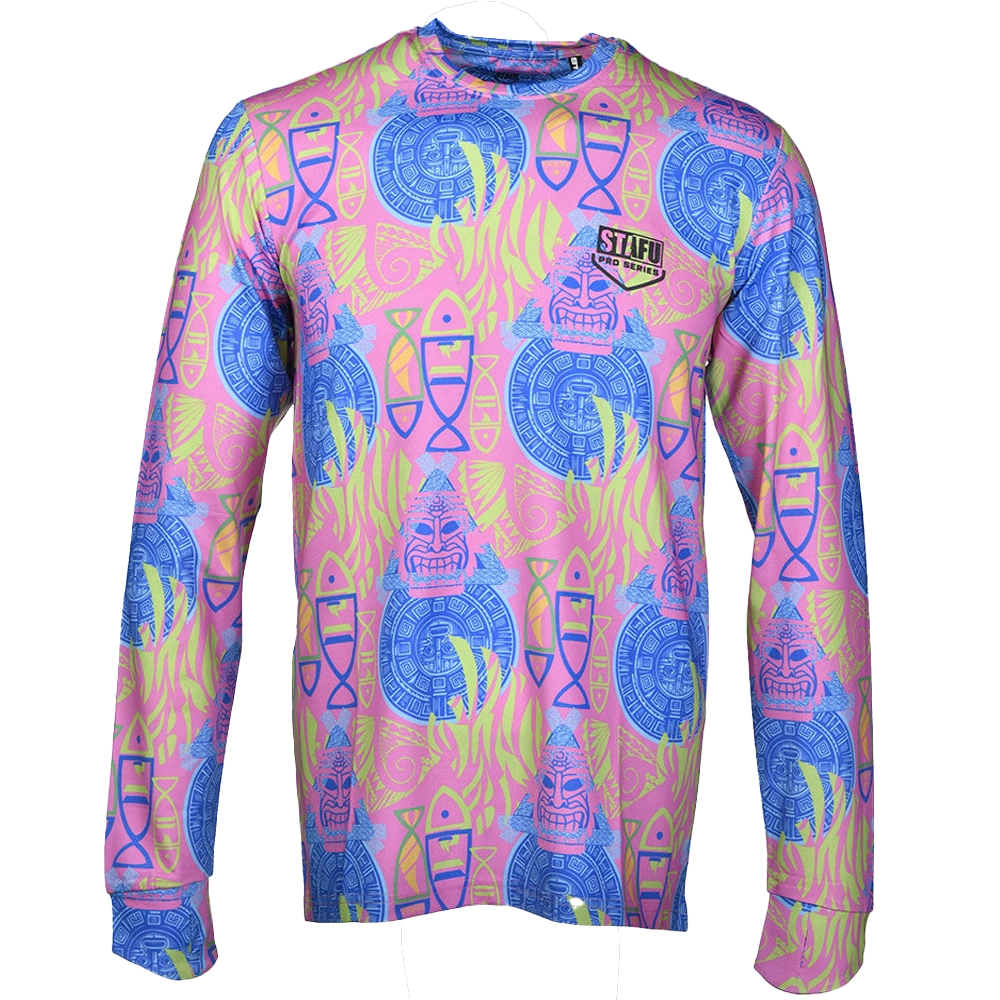 STAFU: Apex UV Long Sleeve Performance T-Shirt - SAMOA PINK