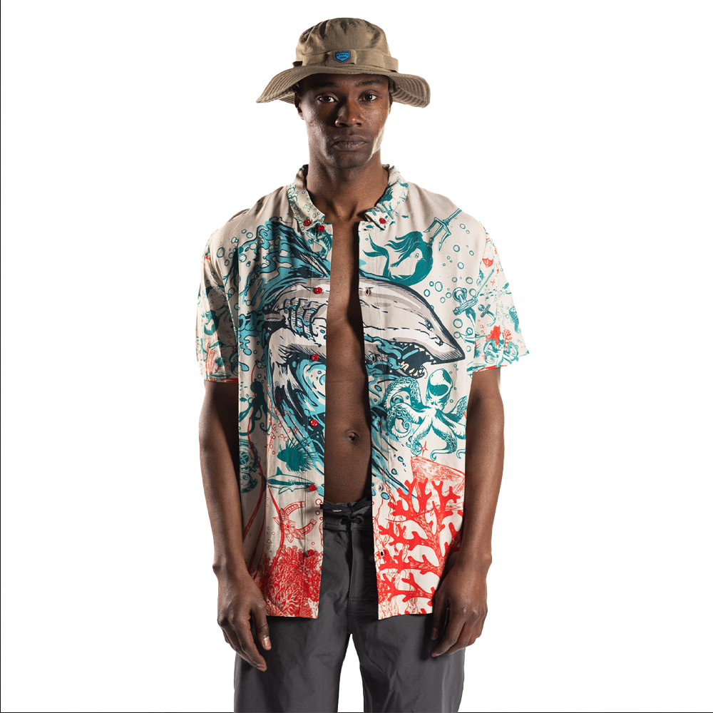 STAFU: Bahama's Short Sleeve Button-Down Shirt - ANGRY SHARK