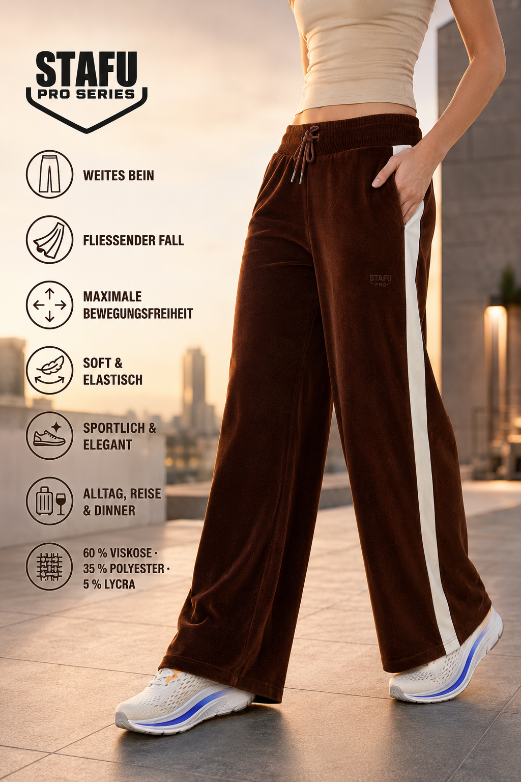 Velora Pants Wide Leg - Brown – Bild 4