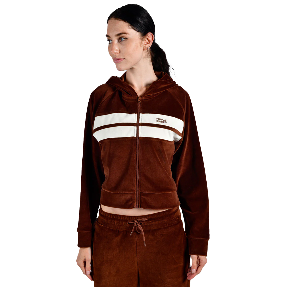 STAFU: Velora Hooded Zippered Women's Sweatshirt - BROWN