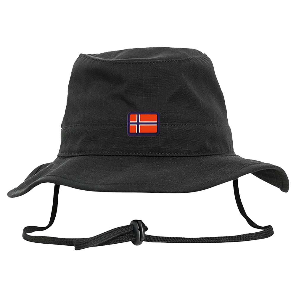 Anglerhut mit Norwegen-Patch - schwarz