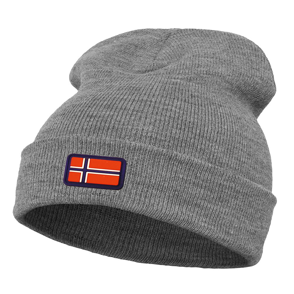 Heavyweight Long Beanie Norwegen (feine Struktur) - Grau