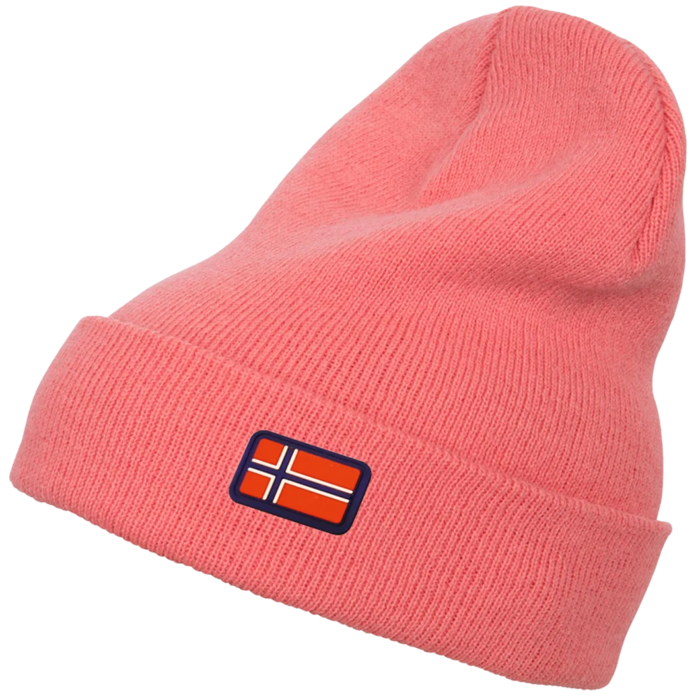 Heavyweight Long Beanie Norwegen (feine Struktur) - Coral
