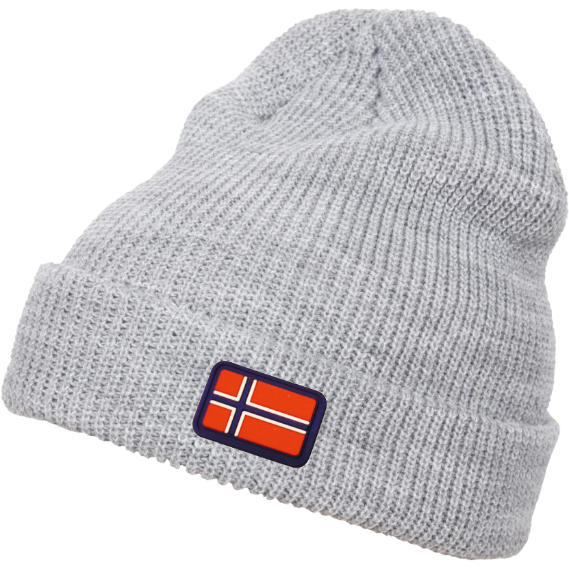 Heavyweight Long Beanie Norwegen (grobe Struktur) - Grau