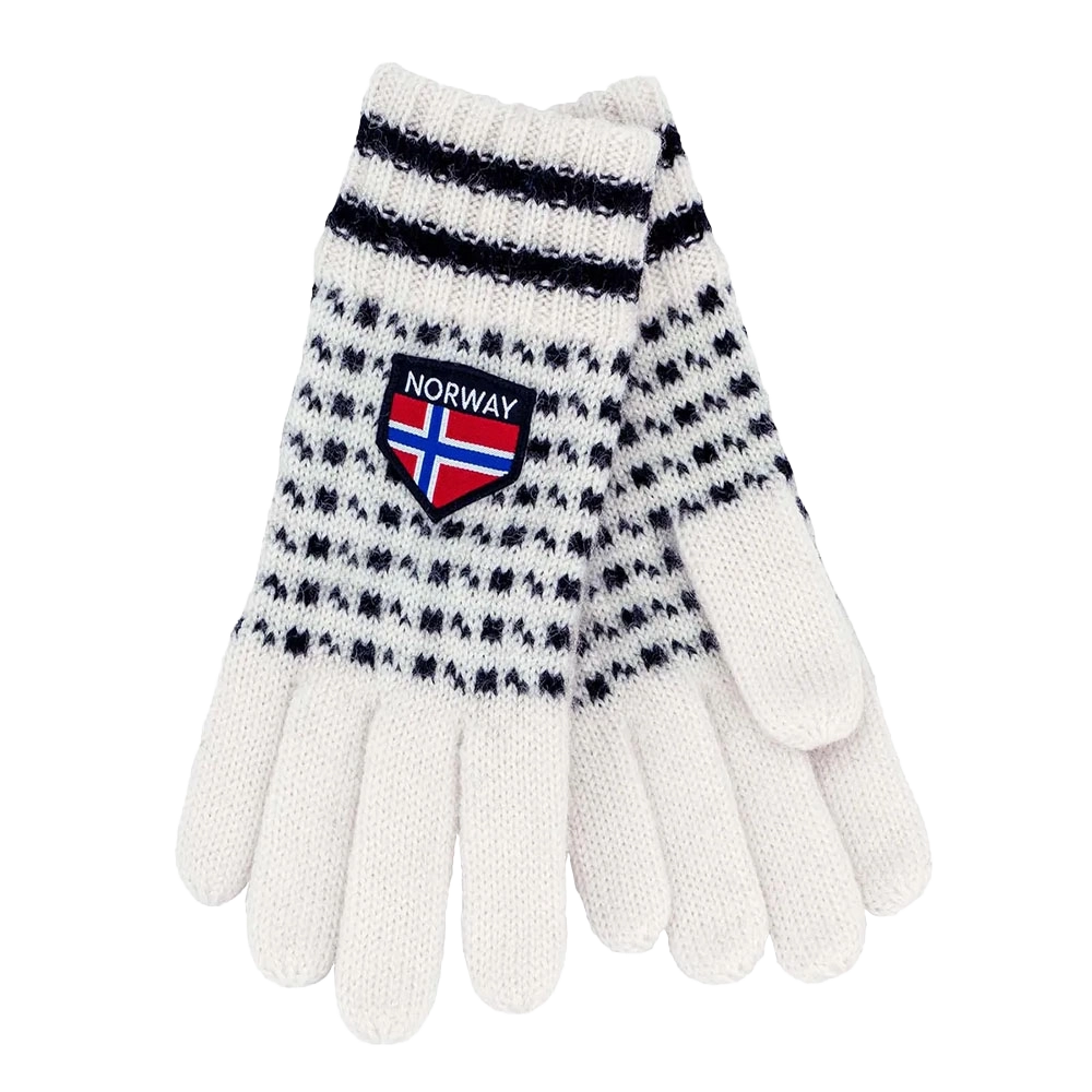 Wollfingerhandschuhe Gr.S/M (Isländer) - weiß/schwarz