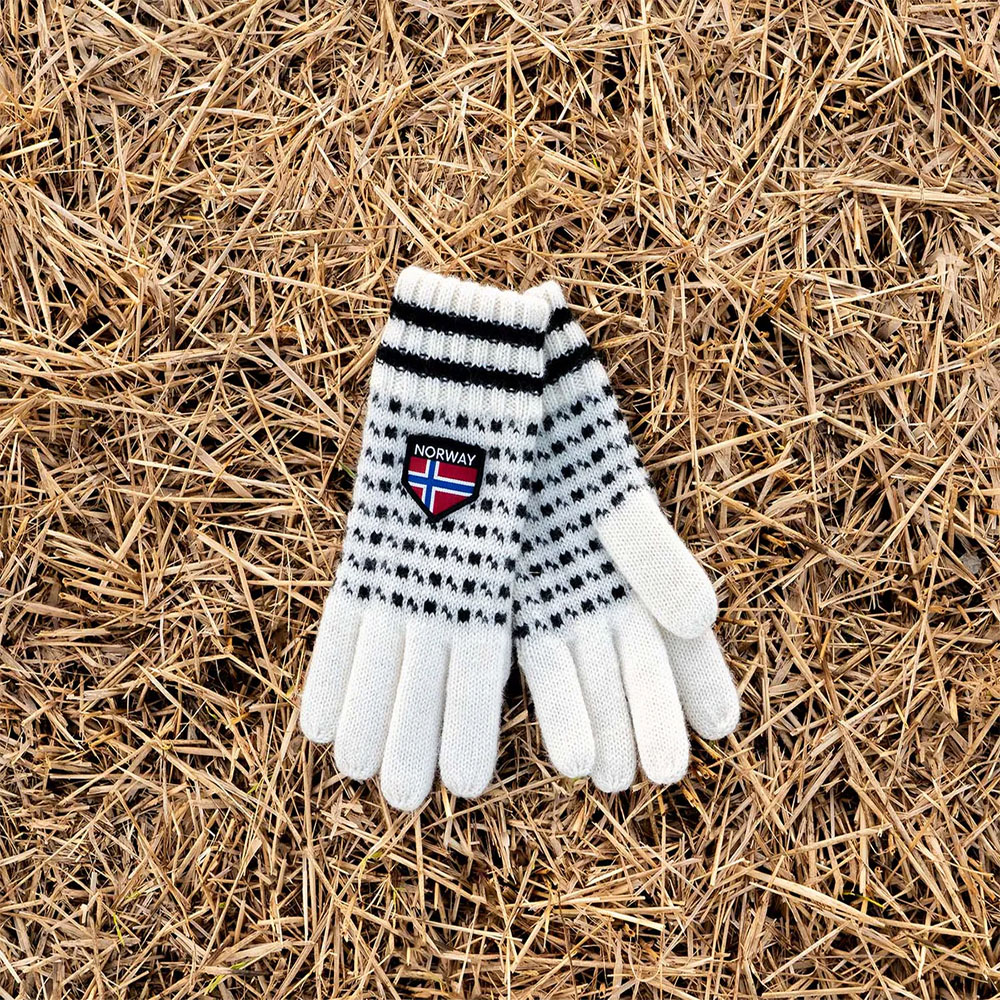 Wollfingerhandschuhe Gr.S/M (Isländer) - weiß/schwarz – Bild 4