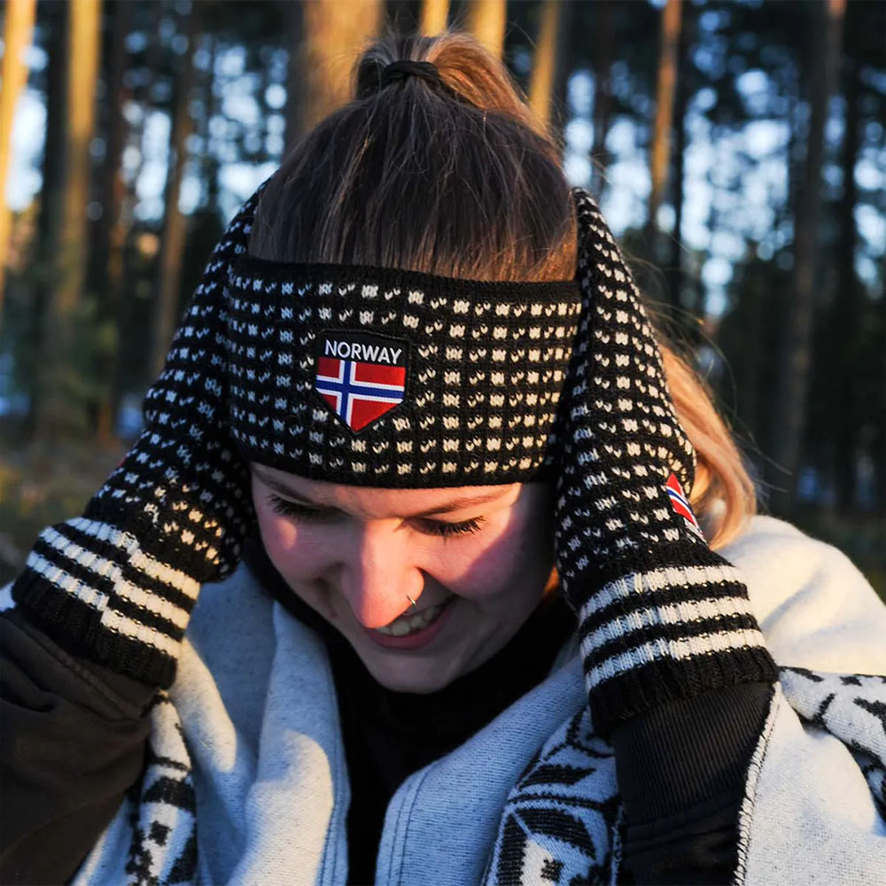 Stirnband (Isländer) - schwarz/weiß – Bild 2