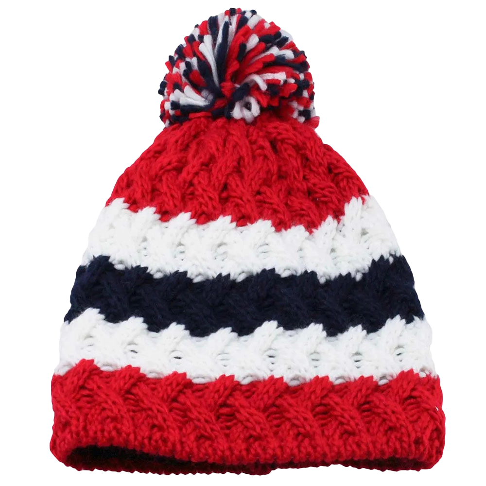 Strickmütze - rot/weiß/blau