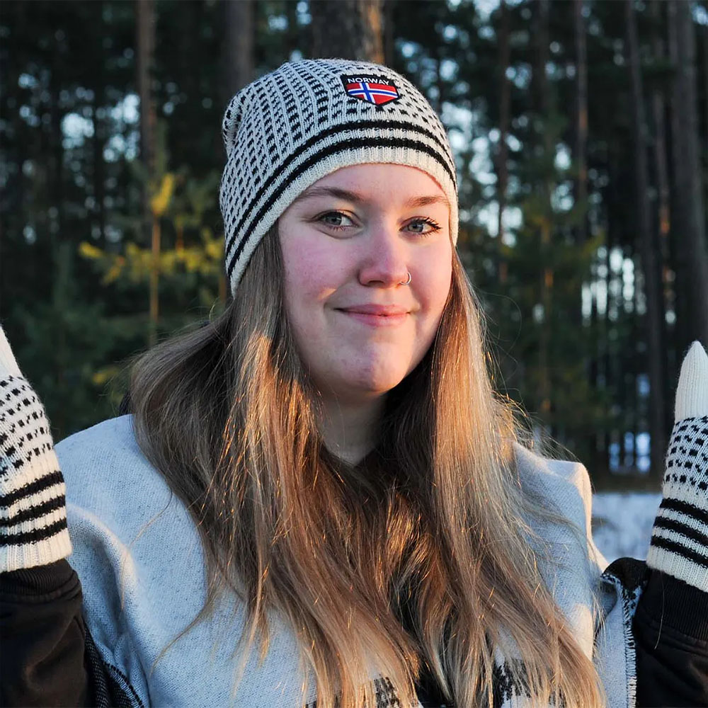Strickmütze (Isländer) - weiß/schwarz – Bild 2