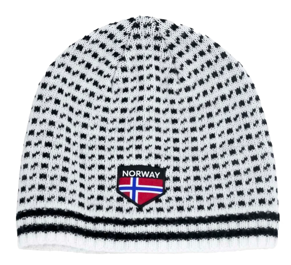 Strickmütze (Isländer) - weiß/schwarz