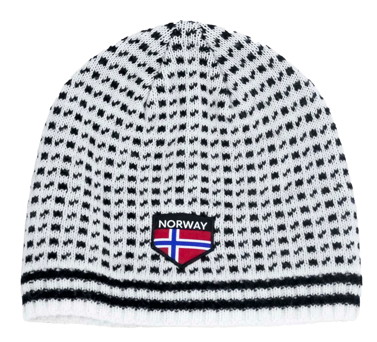 Strickmütze (Isländer) - weiß/schwarz