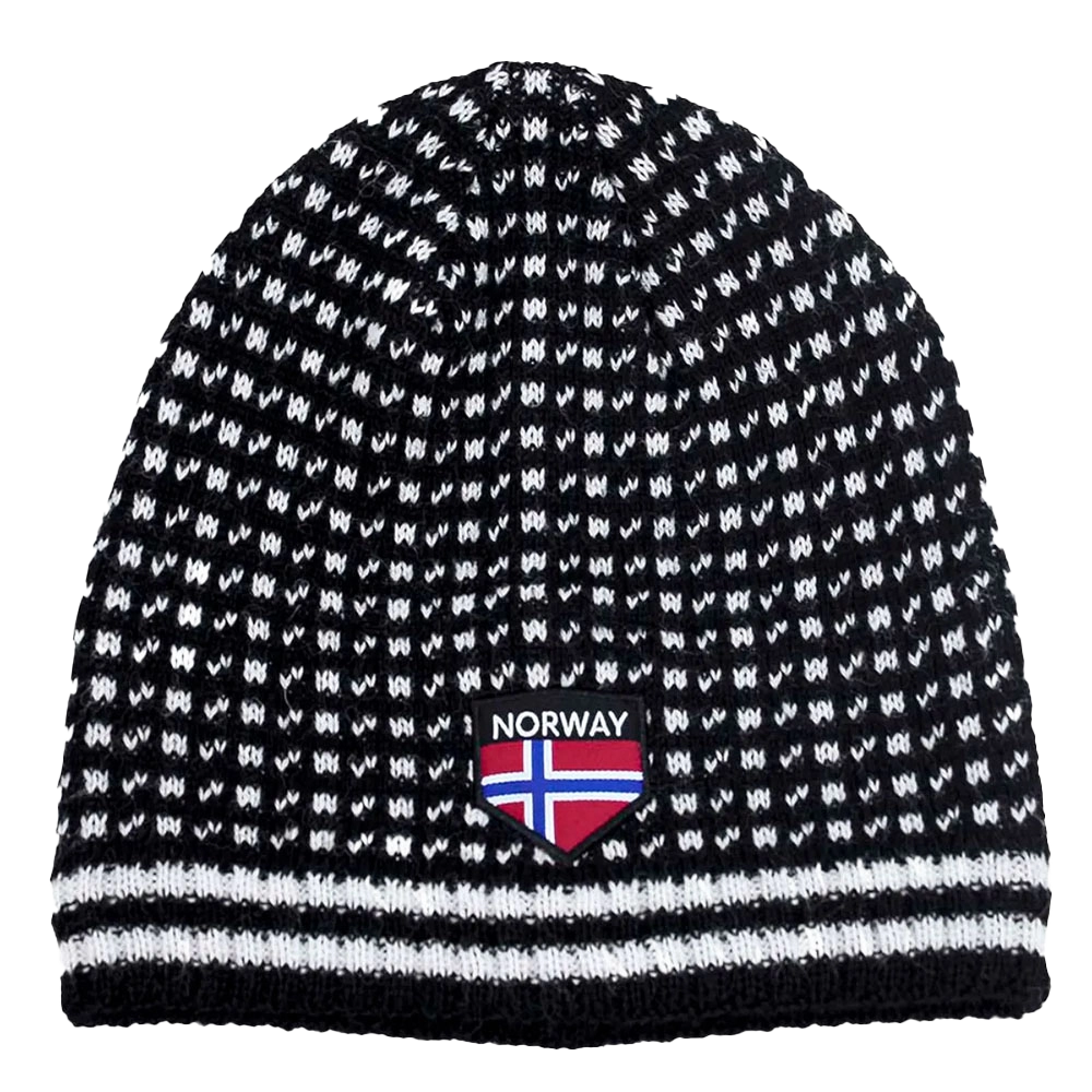 Strickmütze (Isländer) - schwarz/weiß