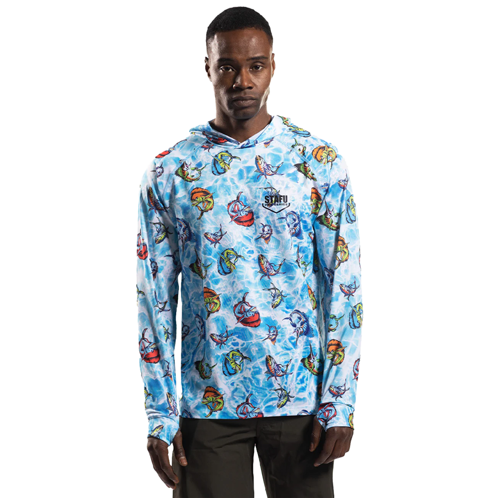 Tasman Hooded Performance T-Shirt - Cartoon Blue