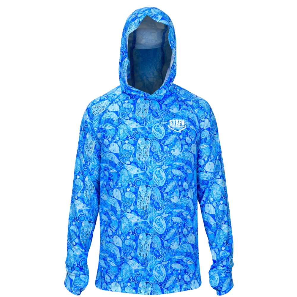 Tasman Hooded Performance T-Shirt - The Kiss Blue