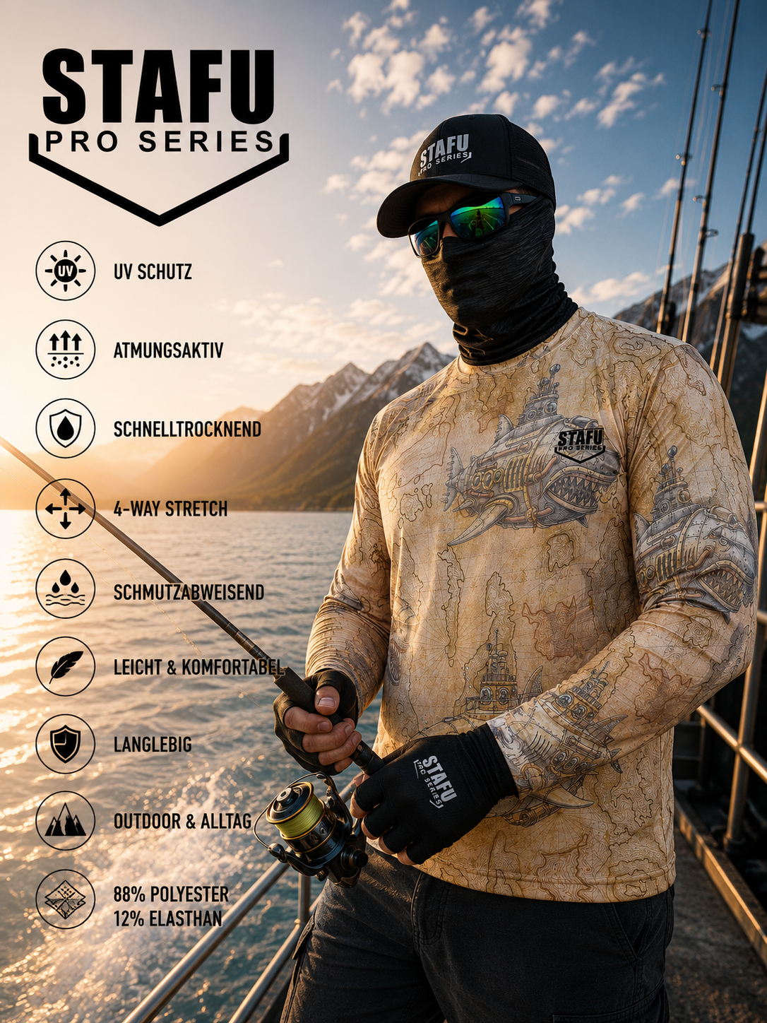 Apex UV Long Sleeve Performance T-Shirt - Droid Gold – Bild 3