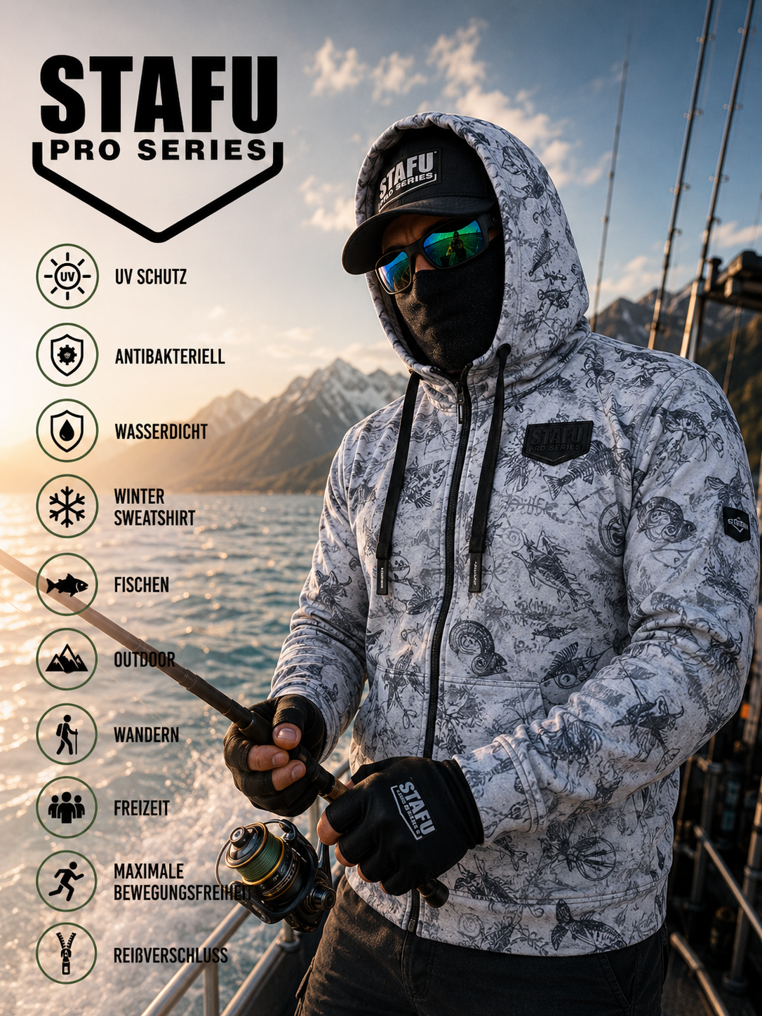 Jedi Zippered Hooded Sweatshirt - Paleo Grey – Bild 4